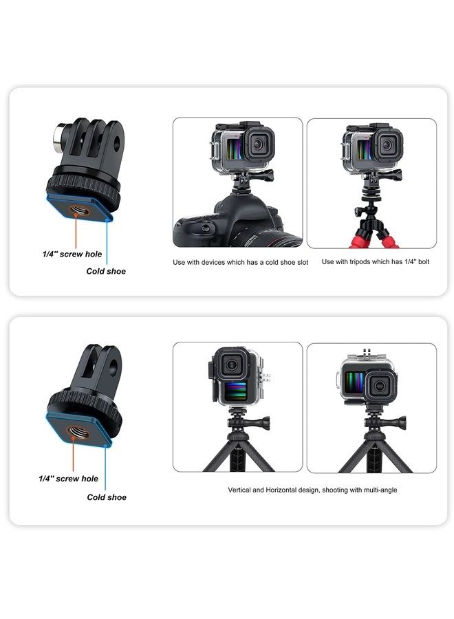 Waterproof Case for GoPro Hero 11 Black/Hero 10 Black/Hero 9 Black, 60M Underwater Protective Dive Housing Case with Cold Shoe Mount Adapter for GoPro Hero 11 10 9 Black Action Camera