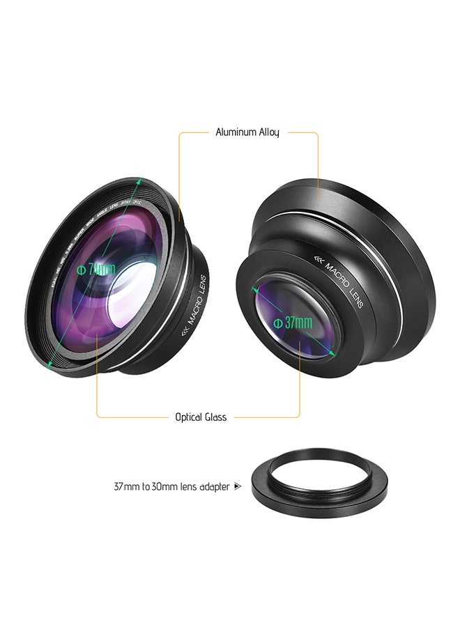 30-37mm 0.39X Full HD Macro Lens For Ordro Andoer Digital Video Camcorder Black