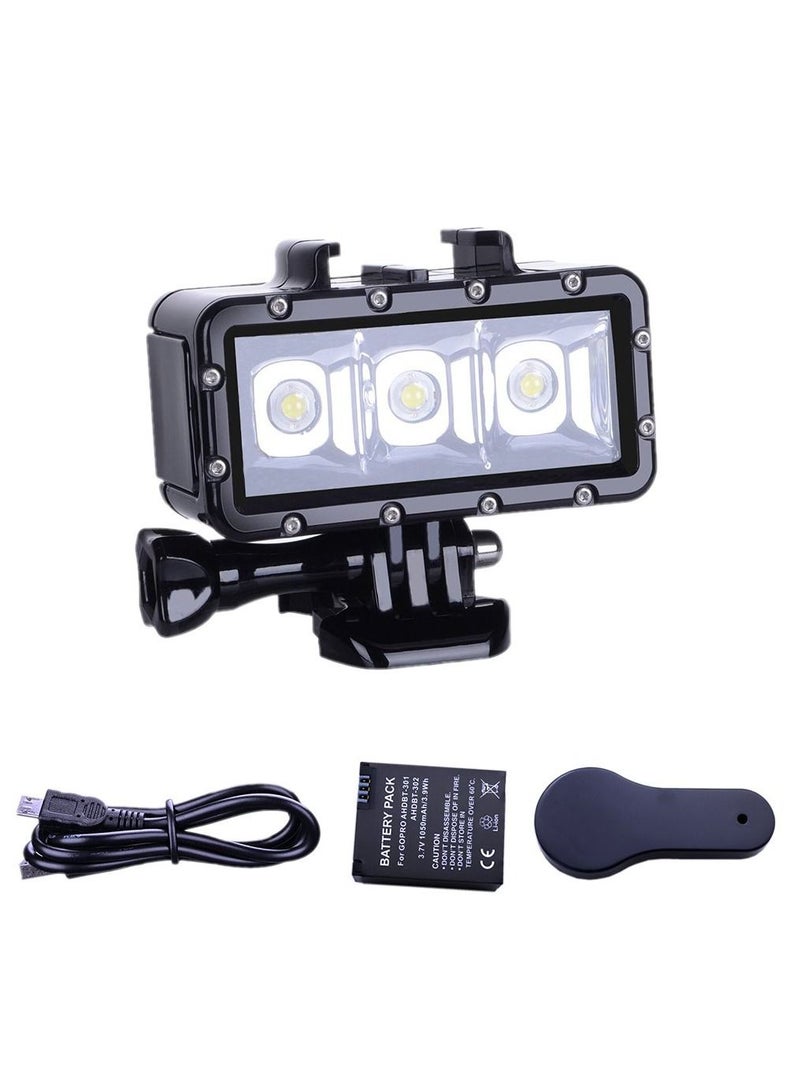 High Power Dimmable Waterproof LED Video Light Fill Night Light Diving Underwater Light for Gopro Hero 11/Hero 10/Hero 9/Hero8/Hero7/Hero6/Hero5/5S/4/4S/3+/3/2 DJI Akaso Cam