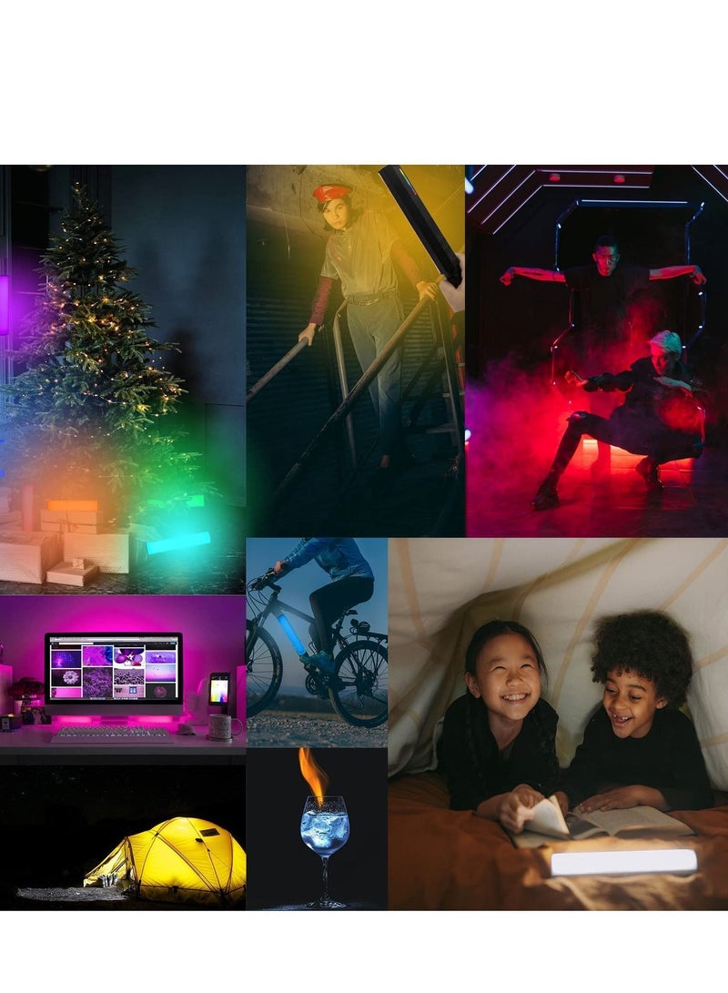 LED Light Stick, Photography for Photo Video Shooting, W200 RGB Handheld Vlog w Magnetic Built-in Battery 3000mAh Compatible with Vlogging YouTube TikTok Living, 1Pcs
