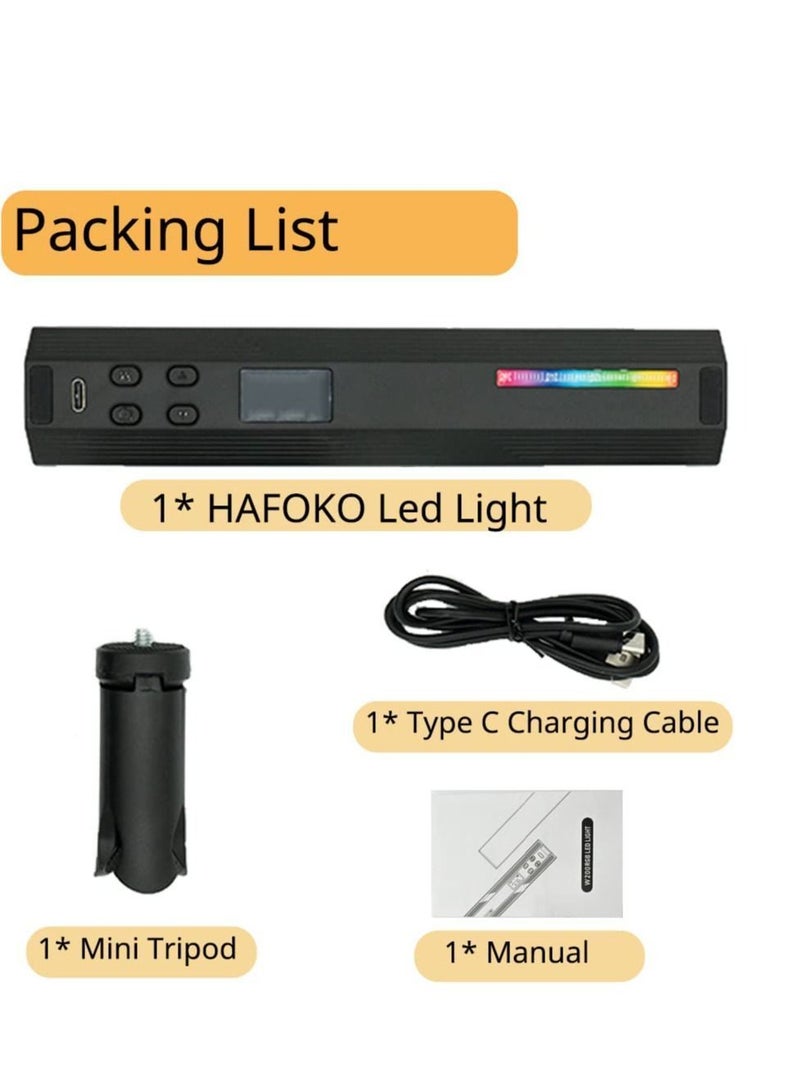 LED Light Stick, Photography for Photo Video Shooting, W200 RGB Handheld Vlog w Magnetic Built-in Battery 3000mAh Compatible with Vlogging YouTube TikTok Living, 1Pcs