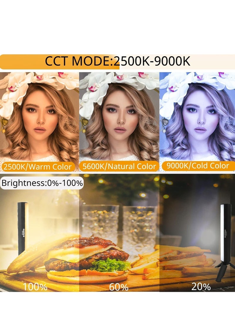 LED Light Stick, Photography for Photo Video Shooting, W200 RGB Handheld Vlog w Magnetic Built-in Battery 3000mAh Compatible with Vlogging YouTube TikTok Living, 1Pcs