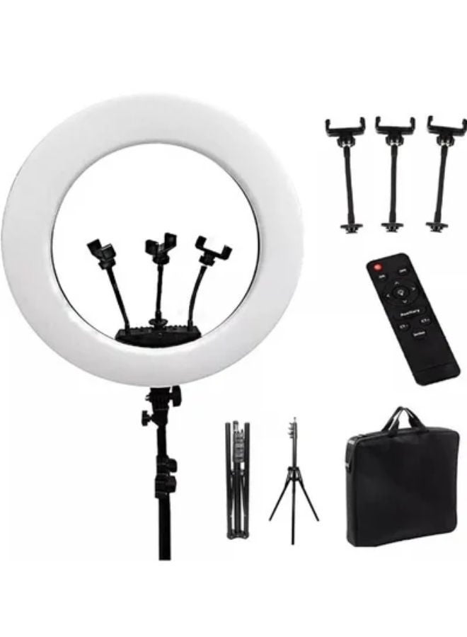 Ring Light With Photography tripod Stand And Remote Control for tiktok snapchat youtube online streaming 21-inch Big Selfie light RL-21 with Remote Black