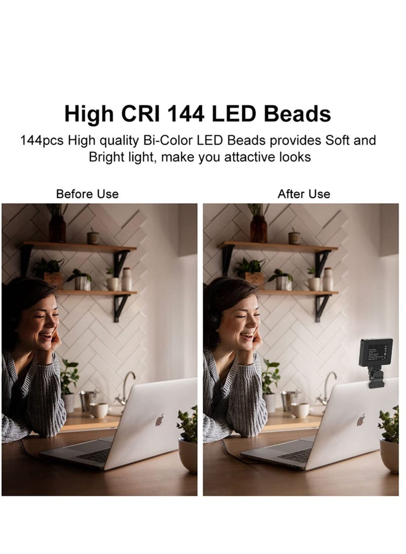 Video Conferencing Lighting, 3 Light Modes Portable LED Clip for Webcam Zoom Call Lighting Selfie