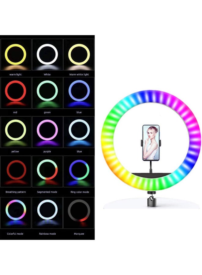 10-Inch LED Ring Fill Light RGB Ring Lamp USB Ring Light Photo Selfie Lamp with Remote and Phone Stand for Streaming Video Photography