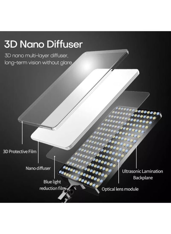 M777 Dimmable photography LED Video Light Flat-panel Fill Lamp 3000K-6500K with Stand Camera Light for Youtube Game Live Make Up