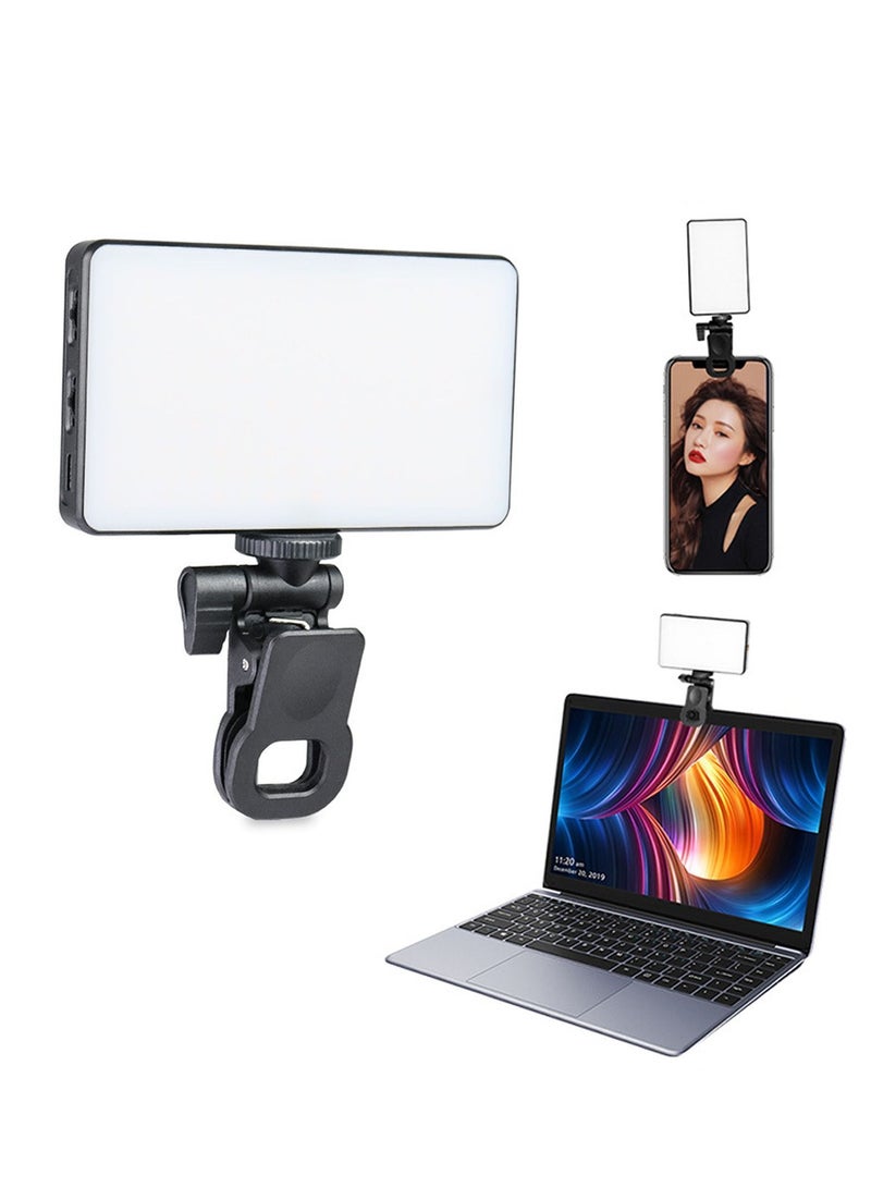 3000mAh Video Conference Lighting, Soft Light for Conferencing, Zoom Laptop with Clip, Stepless Dimming Computer Meetings, Webcam