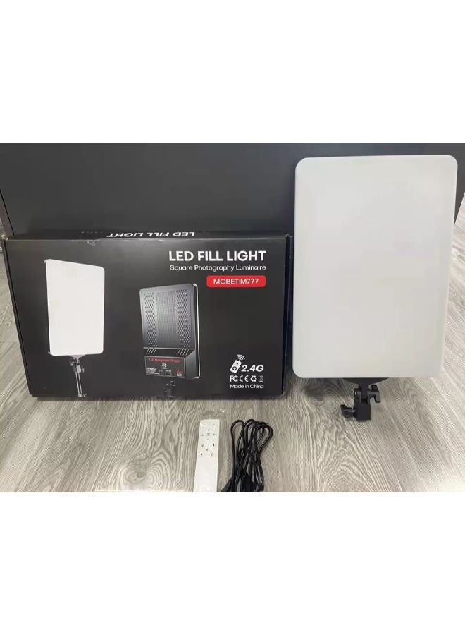 M777 Dimmable photography LED Video Light Flat-panel Fill Lamp 3000K-6500K with Stand Camera Light for Youtube Game Live Make Up