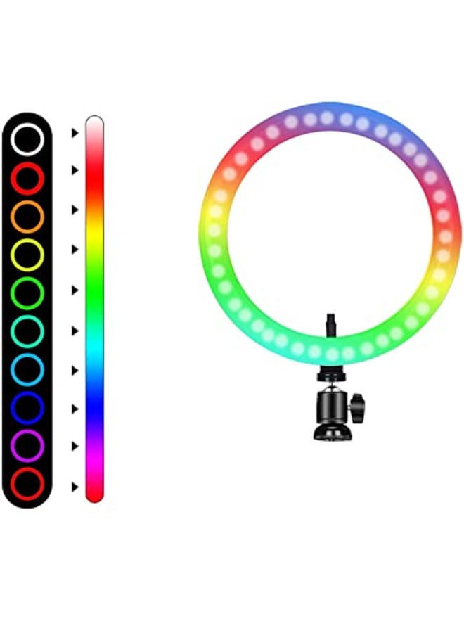 MJ-45 RGB 25W Soft Ring Light USB with Tripod and Smartphone Stand Black