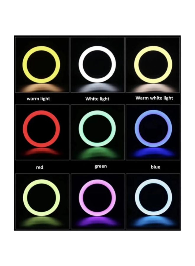 Ring LED lamp color (multicolor) RGB MJ45 with a holder for a smartphone and a tripod