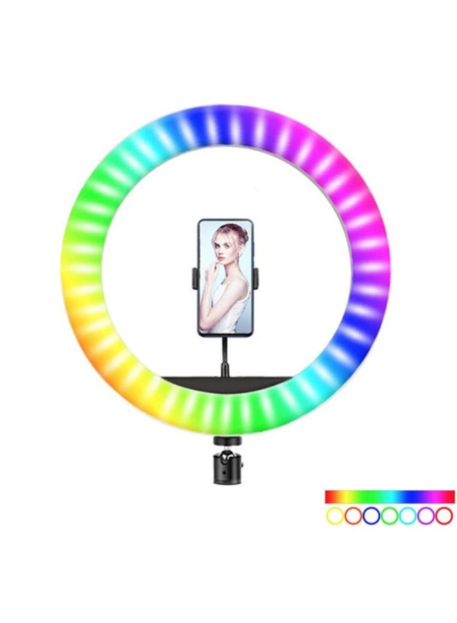 Ring LED lamp color (multicolor) RGB MJ45 with a holder for a smartphone and a tripod