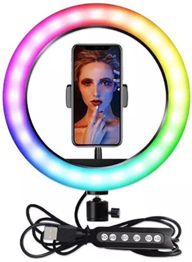 LED SELFIE LIGHT RING RGB COLOURED (RGB MJ45, 45CM)