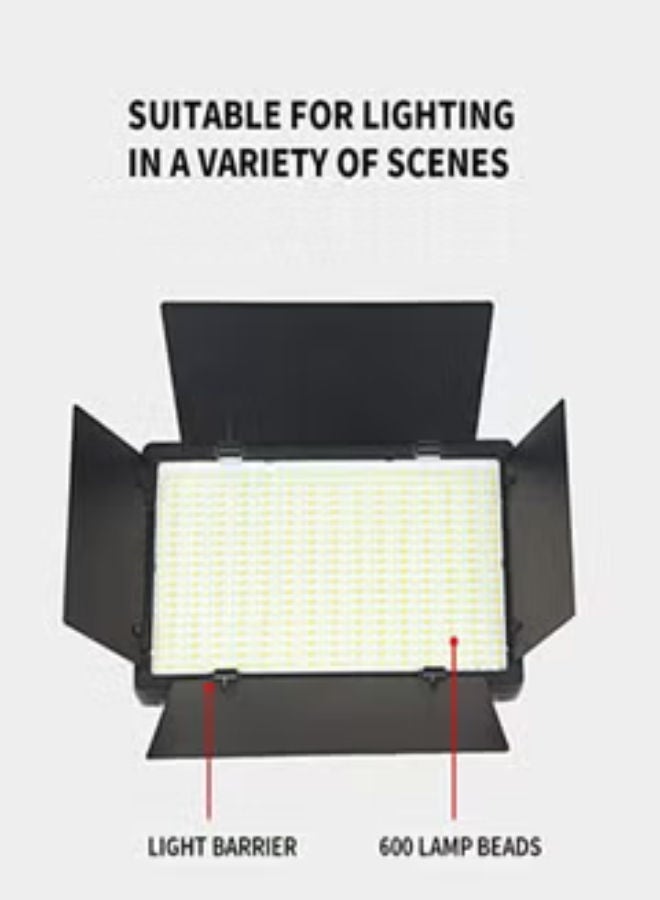 600 LED light video light kit, rechargeable and plug-powered camera video light, 3200K-5600K camera video light， rechargeable and plug-powered video conference live light LED LIGHT