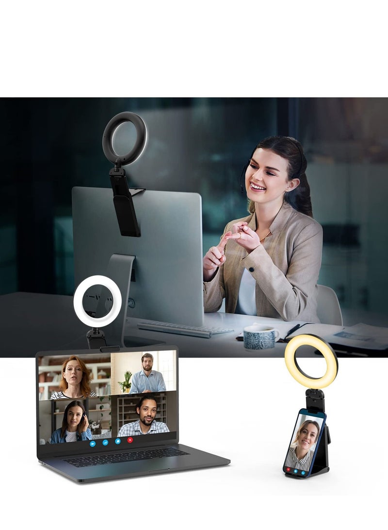 Ring Light for Computer Laptop, Video Conference Lighting kit Zoom Meetings, 5