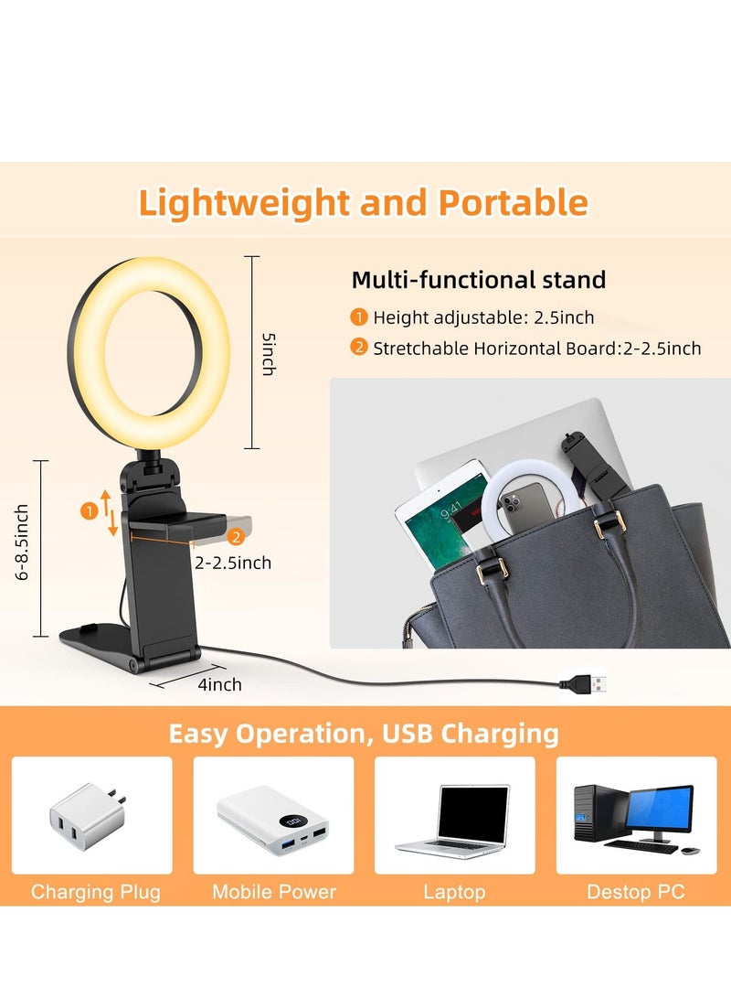 Ring Light for Computer Laptop, Video Conference Lighting kit Zoom Meetings, 5