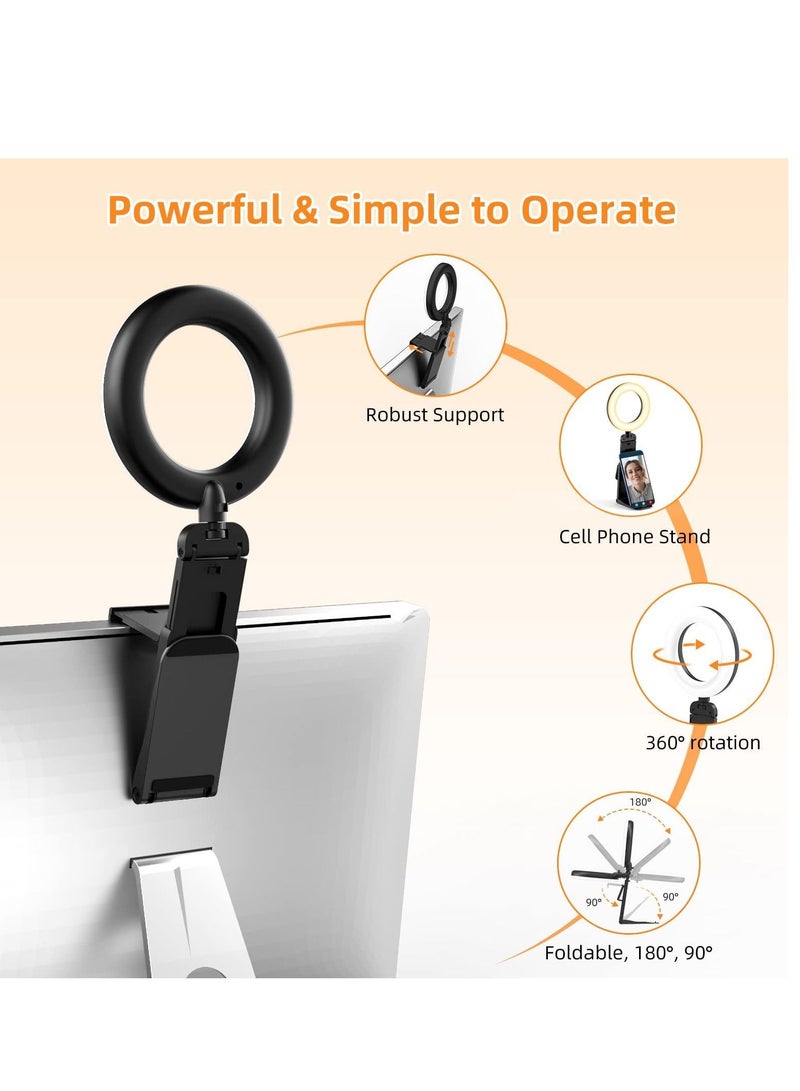 Ring Light for Computer Laptop, Video Conference Lighting kit Zoom Meetings, 5