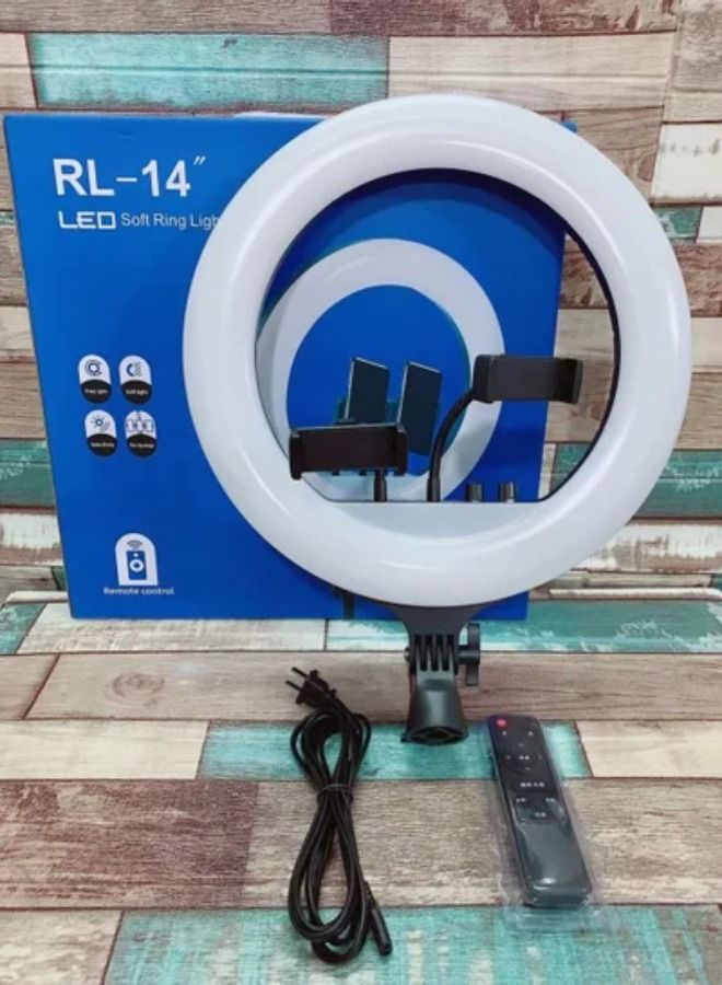Ring Light With Photography tripod Stand And Remote Control for tiktok, snapchat, youtube, online streaming , 14-inch Big Selfie light Rl-14 Black