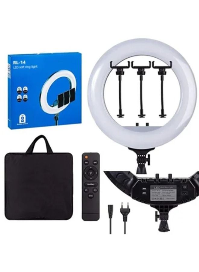 Ring Light With Photography tripod Stand And Remote Control for tiktok, snapchat, youtube, online streaming , 14-inch Big Selfie light Rl-14 Black