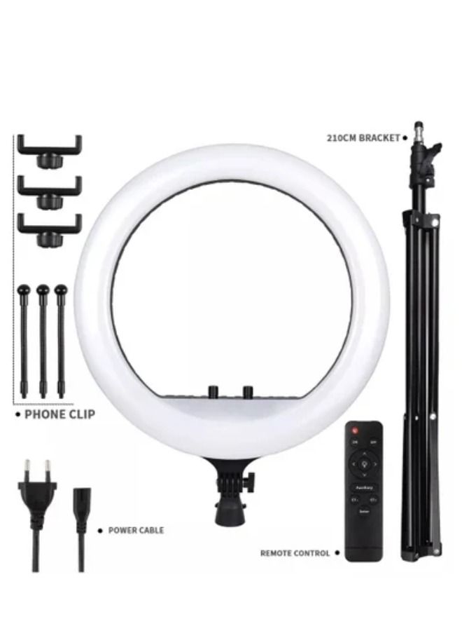 Ring Light With Photography tripod Stand And Remote Control for tiktok, snapchat, youtube, online streaming , 14-inch Big Selfie light Rl-14 Black