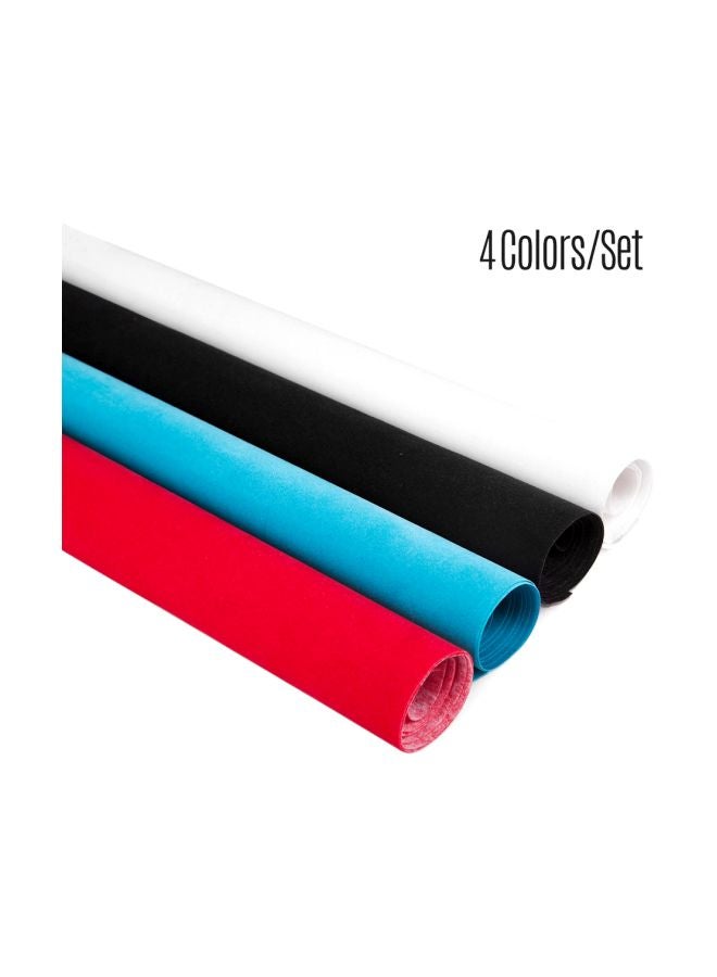 4-Piece Photography Backdrops Flocked Fabric Set Multicolour