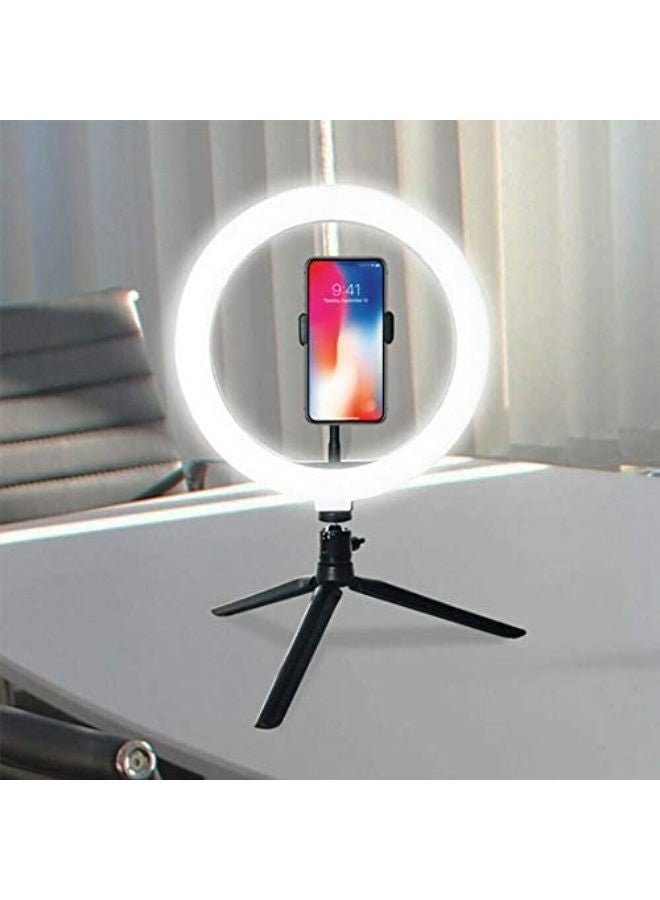 LED Ring Light Studio Photo Video Dimmable Lamp Tripod Stand Selfie Camera Phone Black