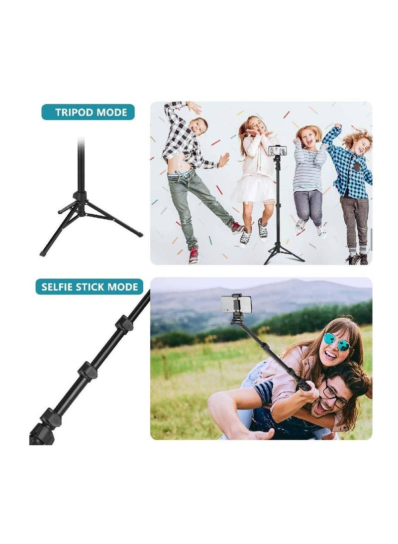 Selfie Stick Tripod with Bluetooth Remote Universal Phone Clip For iPhone Android Phone Small Camera Black