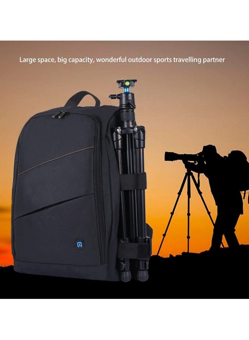Large Capacity Waterproof Shockproof Backpack Camera Bag w/15 Inch Laptop Compartment Rain Cover for Men Women Photographer DSLR SLR Cameras Lenses Tripod Photography Accessories
