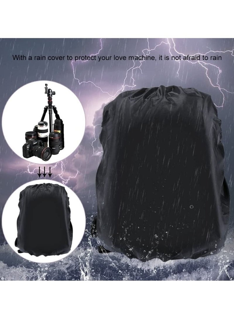 Large Capacity Waterproof Shockproof Backpack Camera Bag w/15 Inch Laptop Compartment Rain Cover for Men Women Photographer DSLR SLR Cameras Lenses Tripod Photography Accessories