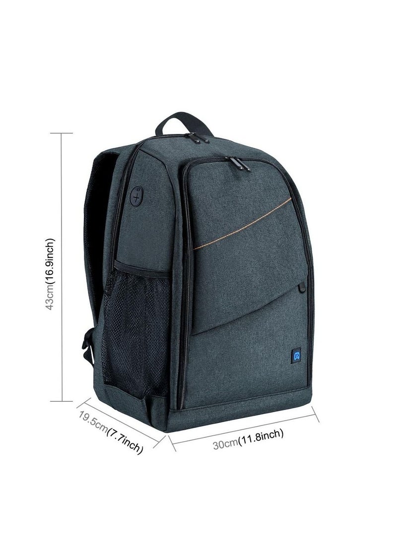 Large Capacity Waterproof Shockproof Backpack Camera Bag w/15 Inch Laptop Compartment Rain Cover for Men Women Photographer DSLR SLR Cameras Lenses Tripod Photography Accessories