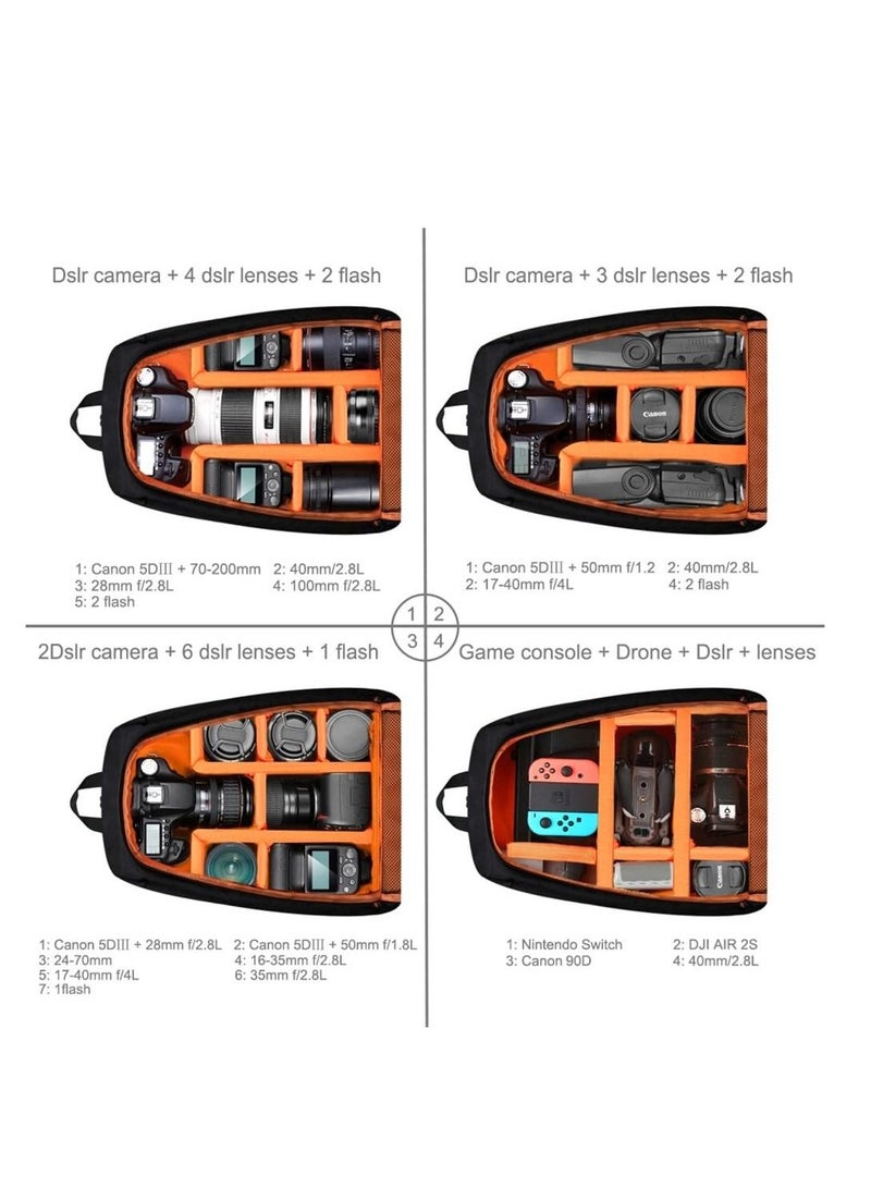 Large Capacity Waterproof Shockproof Backpack Camera Bag w/15 Inch Laptop Compartment Rain Cover for Men Women Photographer DSLR SLR Cameras Lenses Tripod Photography Accessories