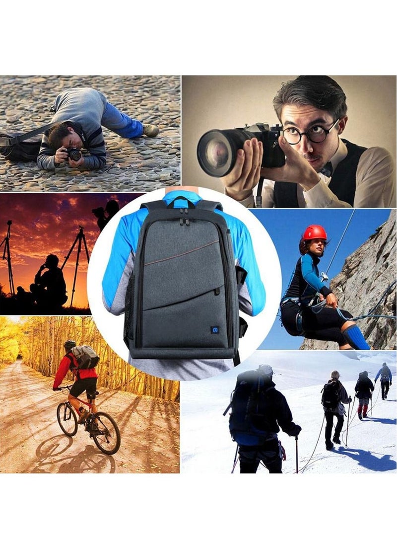 Large Capacity Waterproof Shockproof Backpack Camera Bag w/15 Inch Laptop Compartment Rain Cover for Men Women Photographer DSLR SLR Cameras Lenses Tripod Photography Accessories