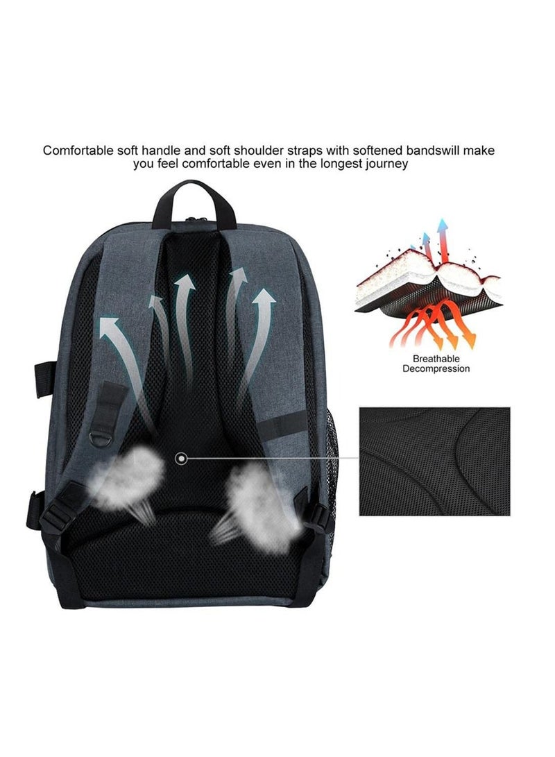 Large Capacity Waterproof Shockproof Backpack Camera Bag w/15 Inch Laptop Compartment Rain Cover for Men Women Photographer DSLR SLR Cameras Lenses Tripod Photography Accessories