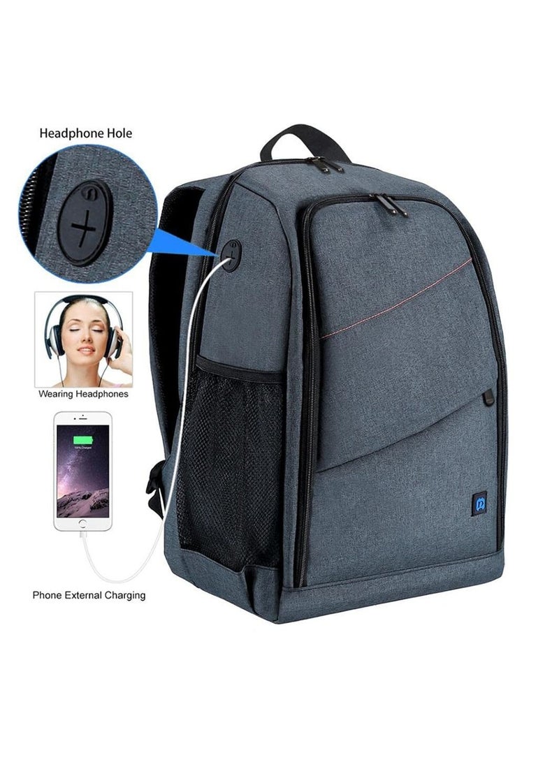 Large Capacity Waterproof Shockproof Backpack Camera Bag w/15 Inch Laptop Compartment Rain Cover for Men Women Photographer DSLR SLR Cameras Lenses Tripod Photography Accessories