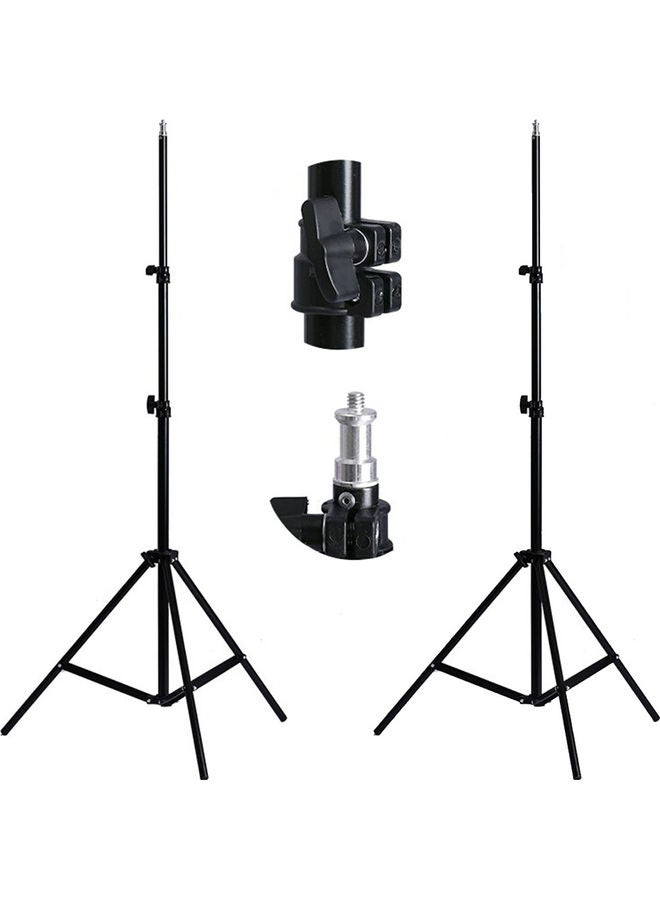 Pack of 2 Professional Photography Studio Light Stand Tripod for Reflectors, Lights, Umbrellas, DSLR 1/4 inch Thread Mount Black