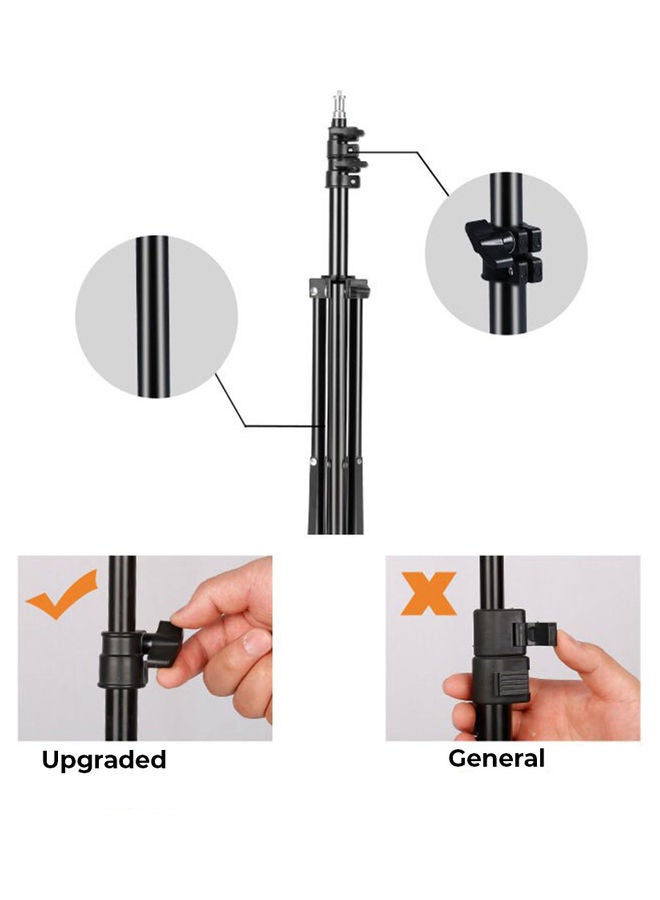 Pack of 2 Professional Photography Studio Light Stand Tripod for Reflectors, Lights, Umbrellas, DSLR 1/4 inch Thread Mount Black