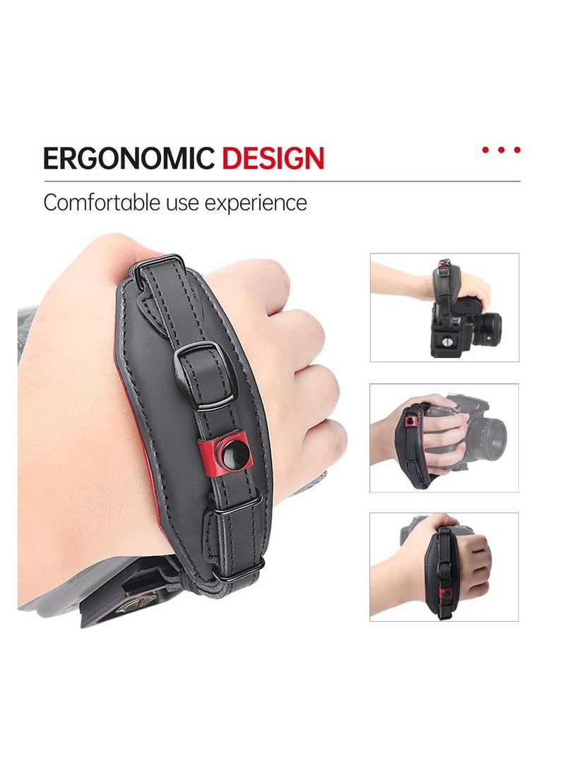Universal Camera Wrist Hand Strap,Adjustable Leather Grip Strap,Photographers Wristband for DSLR