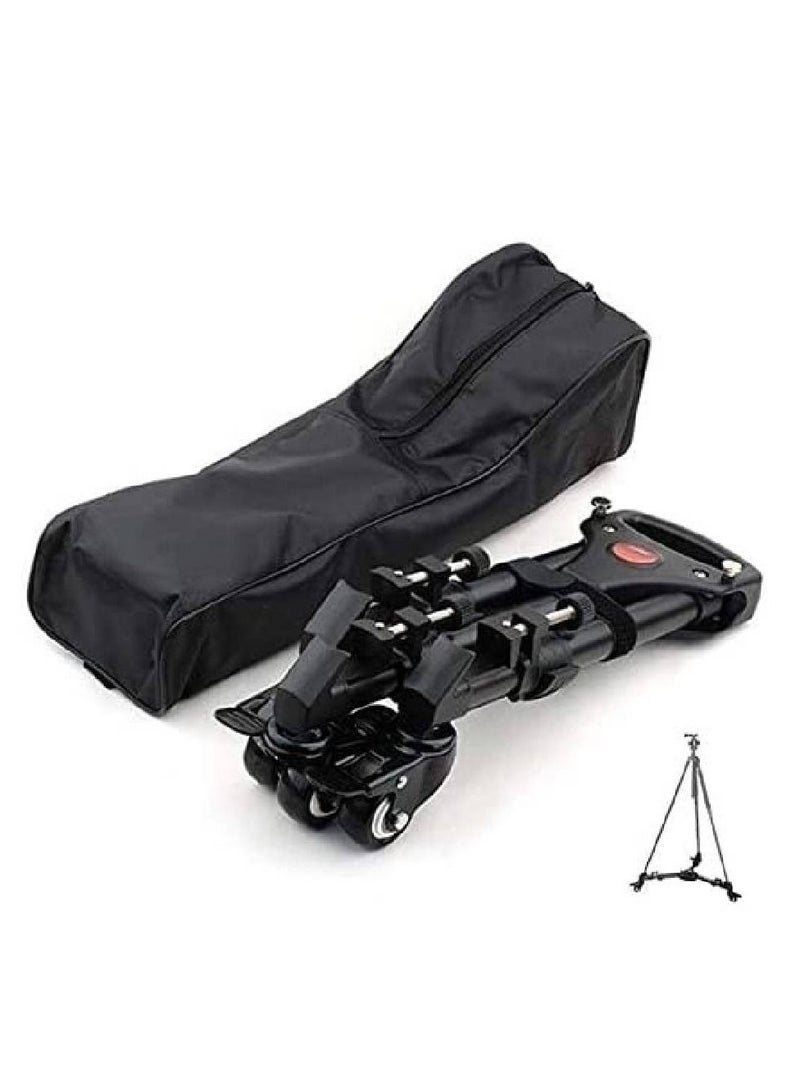 3 Wheels Pulley Universal Foldable DSLR Camera Tripod Dolly Base Stand