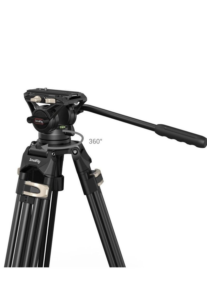 SmallRig 3751 AD-01 Heavy-Duty Fluid Head Tripod with 360 Degree Fluid Head and Quick Release Plate for DSLR, Camcorder, Cameras