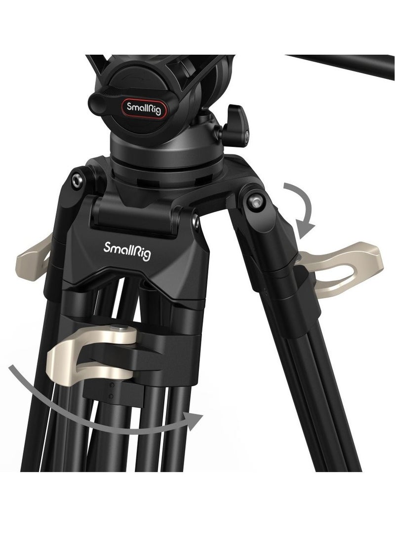 SmallRig 3751 AD-01 Heavy-Duty Fluid Head Tripod with 360 Degree Fluid Head and Quick Release Plate for DSLR, Camcorder, Cameras