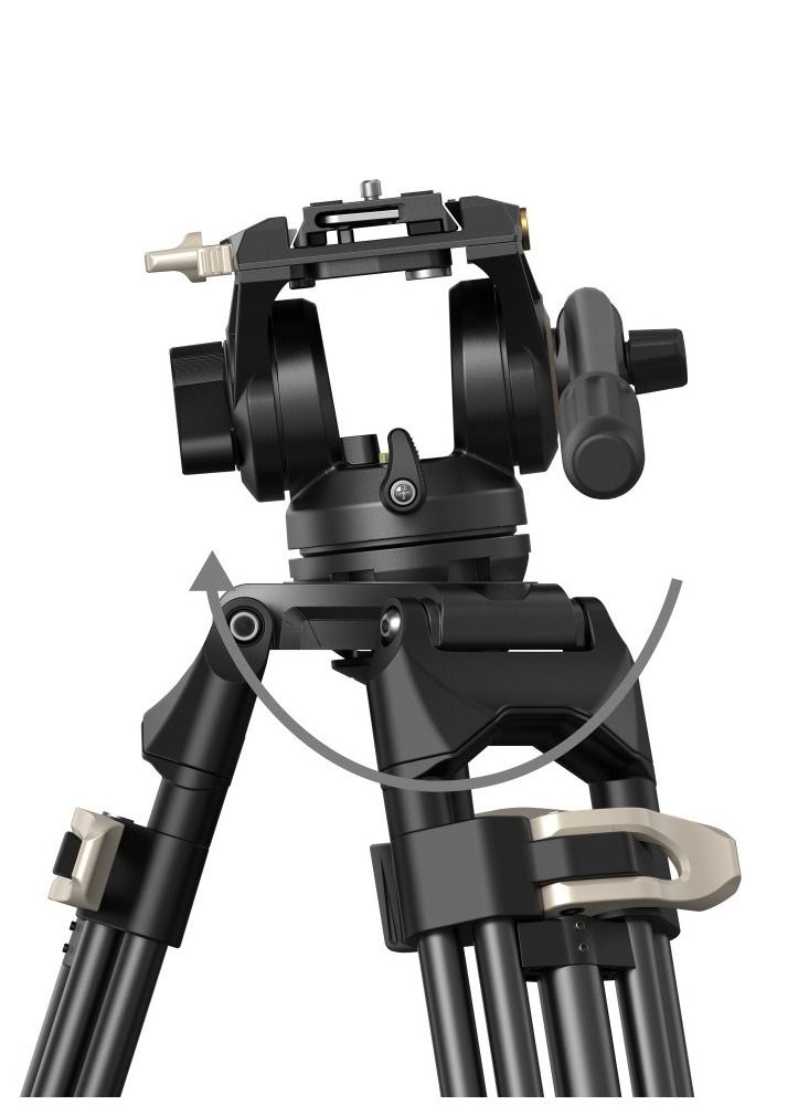 SmallRig 3751 AD-01 Heavy-Duty Fluid Head Tripod with 360 Degree Fluid Head and Quick Release Plate for DSLR, Camcorder, Cameras