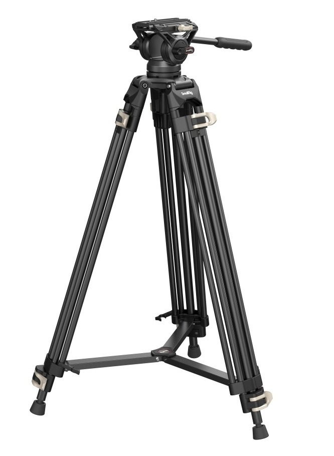 SmallRig 3751 AD-01 Heavy-Duty Fluid Head Tripod with 360 Degree Fluid Head and Quick Release Plate for DSLR, Camcorder, Cameras