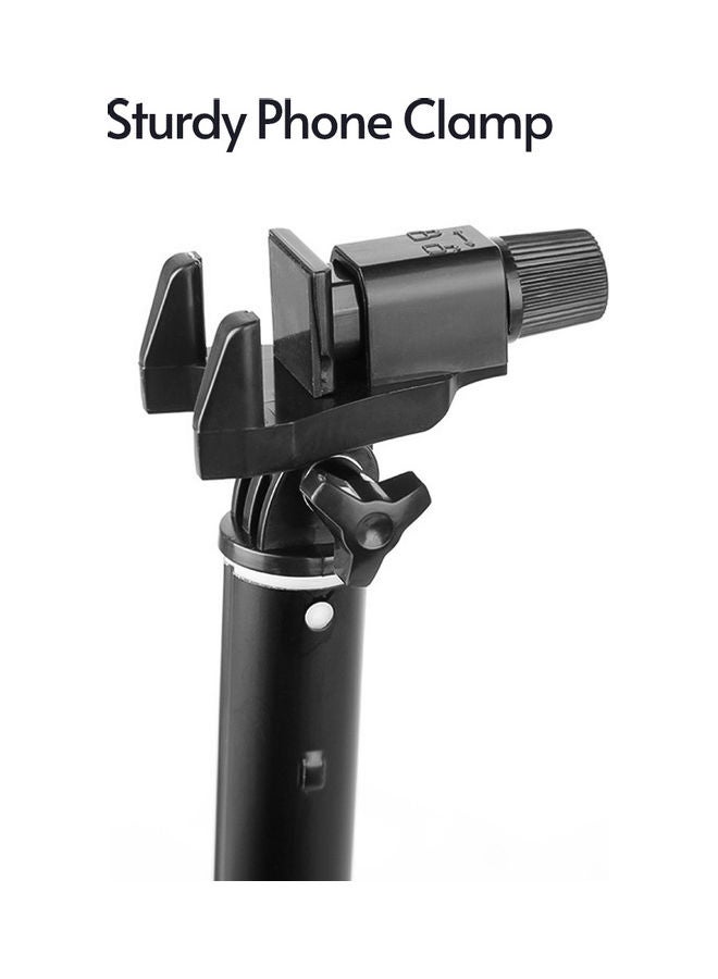 2-In-1 Portable Foldable Selfie Stick Tripod Black