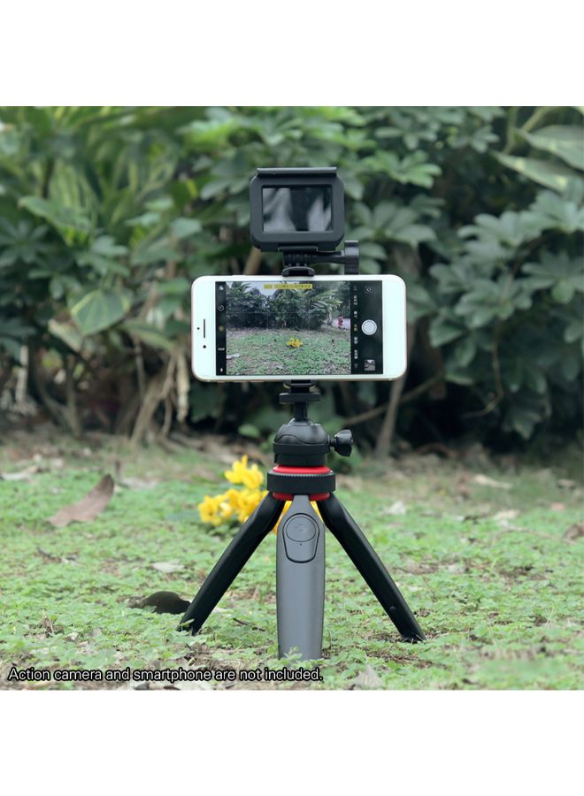 Portable Multi-Functional Tabletop Tripod With Phone Holder BT Remote Control Black