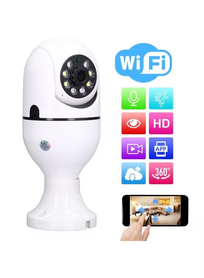 360° WiFI camera Light Bulb Home Security Cam Wireless Night Vision CCTV Monitor