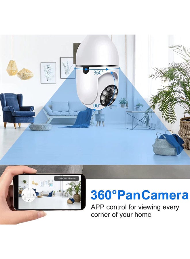 360° WiFI camera Light Bulb Home Security Cam Wireless Night Vision CCTV Monitor