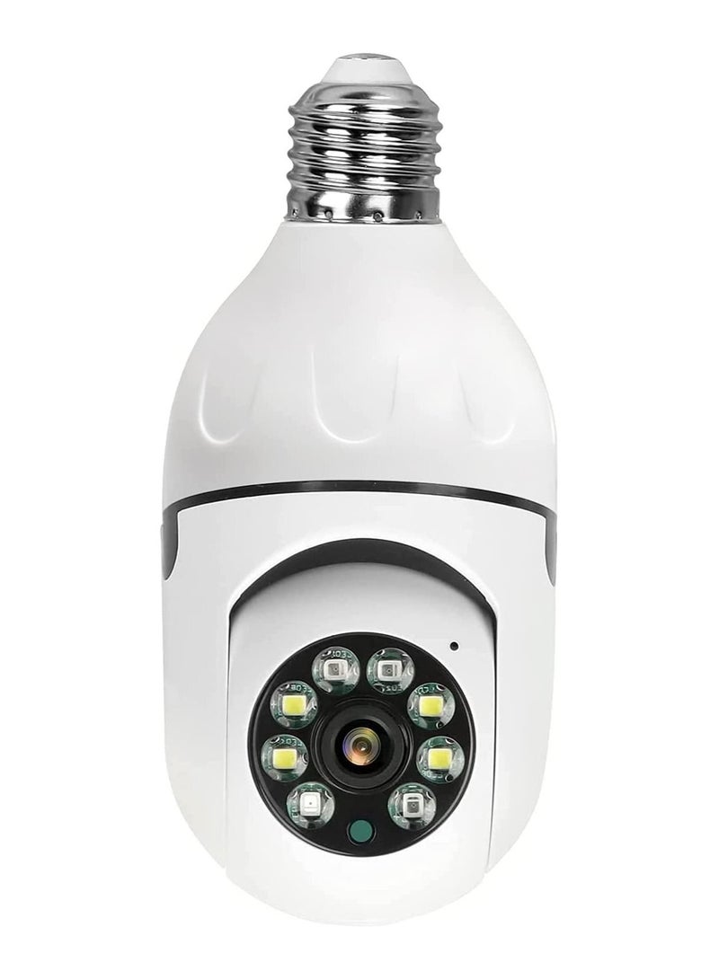 E27 Bulb 1080P 2.4GHz WiFi 360 Degree Panoramic Night Vision 2-Way Audio, Smart Motion Detection and Alarm Surveillance Cameras
