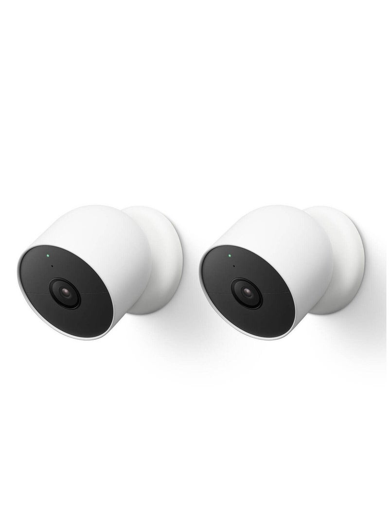 Nest cam Indoor or Outdoor Camera Battery 2 Pack 1080p GA01894-US - Snow