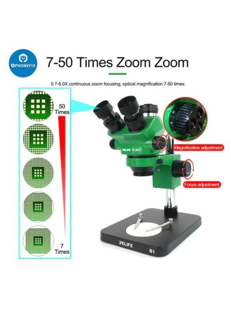 RELIFE RL-M5T-B1 Trinocular Microscope with Display HDMI Camera