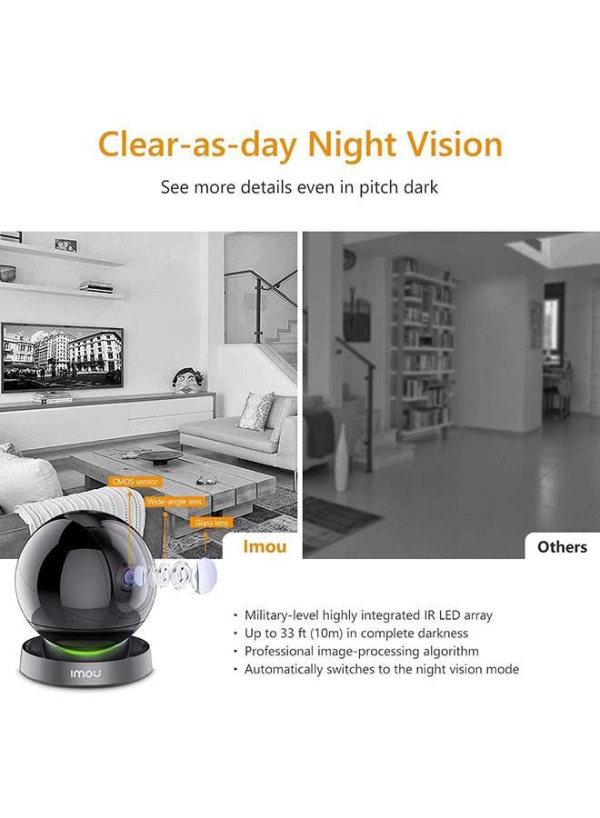 QHD Indoor WIFI Security Camera / Human Detection / Active Deterrence / Night Vision / Smart Tracking / Privacy Mask / 2-Way Audio / Auto-Tour / SD card (up to 256GB) Alarm Notifications / Rex 4MP