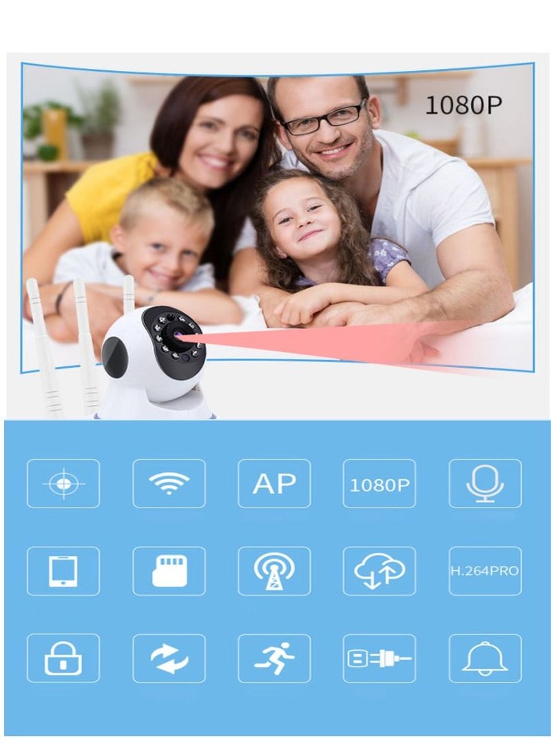 1080P HD Wi-Fi Wireless Motion Detection and Night Vision Smart Baby Monitor IP CCTV Camera with 32GB Memory Card